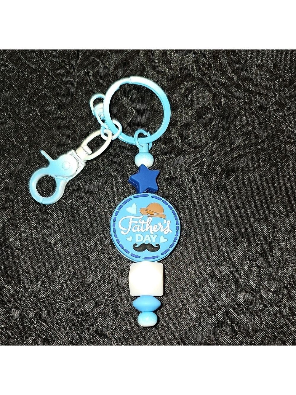 Handmade Father's Day Gradient Blue Keychain